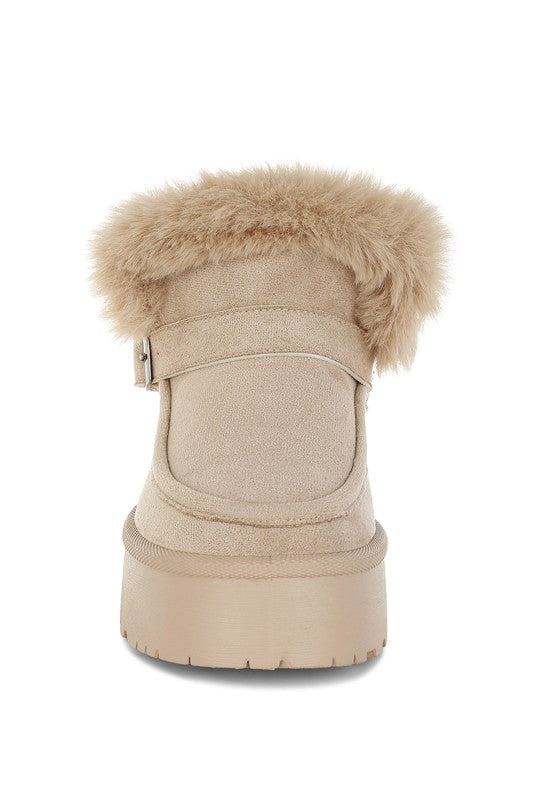 Linka Pin Buckle Detail Snow Boots - Tigbul's Variety Fashion Shop