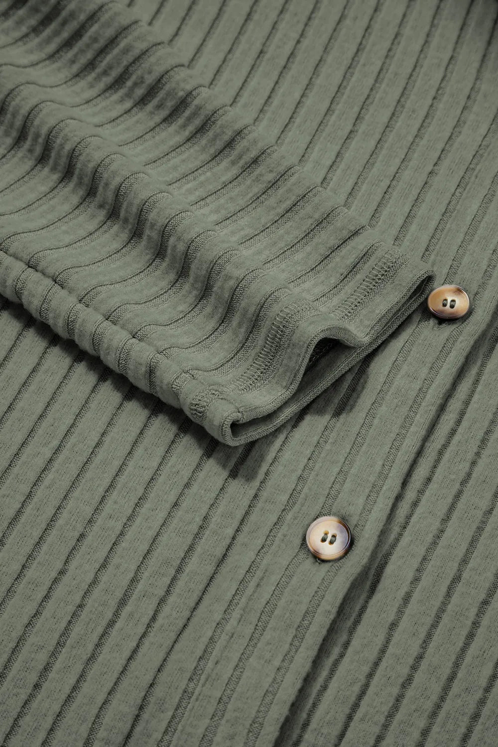 Ribbed Knit Button-Up Cardigan - Tigbul's Variety Fashion Shop