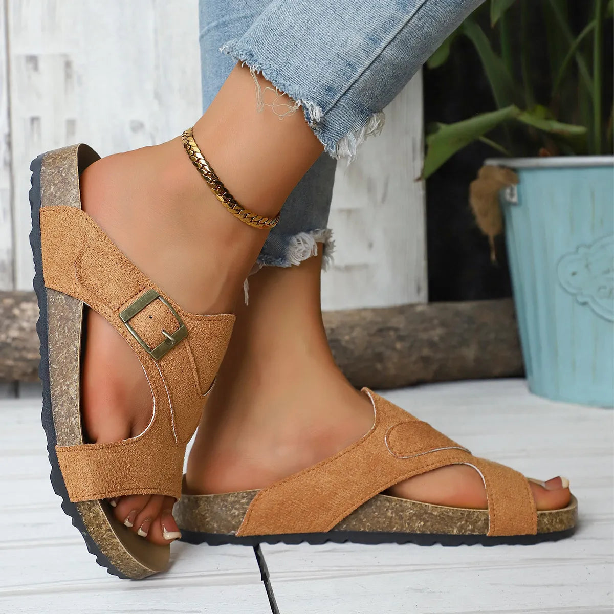 Open Toe Cutout Sandals - Tigbul's Variety Fashion Shop