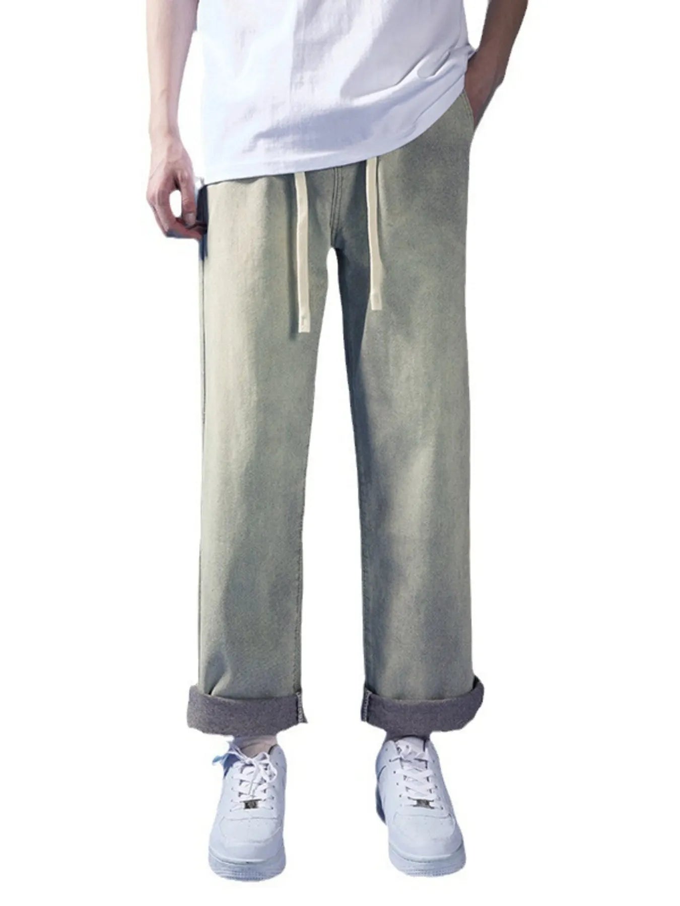 Men's Full Size Drawstring Relaxed Fit Jeans Plus Size - Tigbul's Variety Fashion Shop