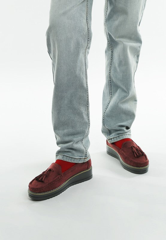 Daiki Platform Lug Sole Tassel Loafers - Tigbul's Variety Fashion Shop