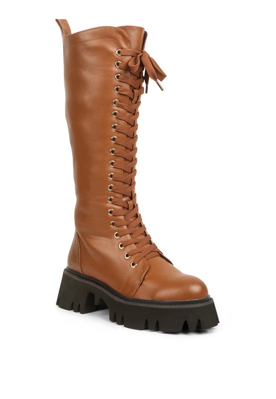 MAD MOOD CHUNKY WHITE LACE-UP ANKLE BOOT - Tigbul's Variety Fashion Shop