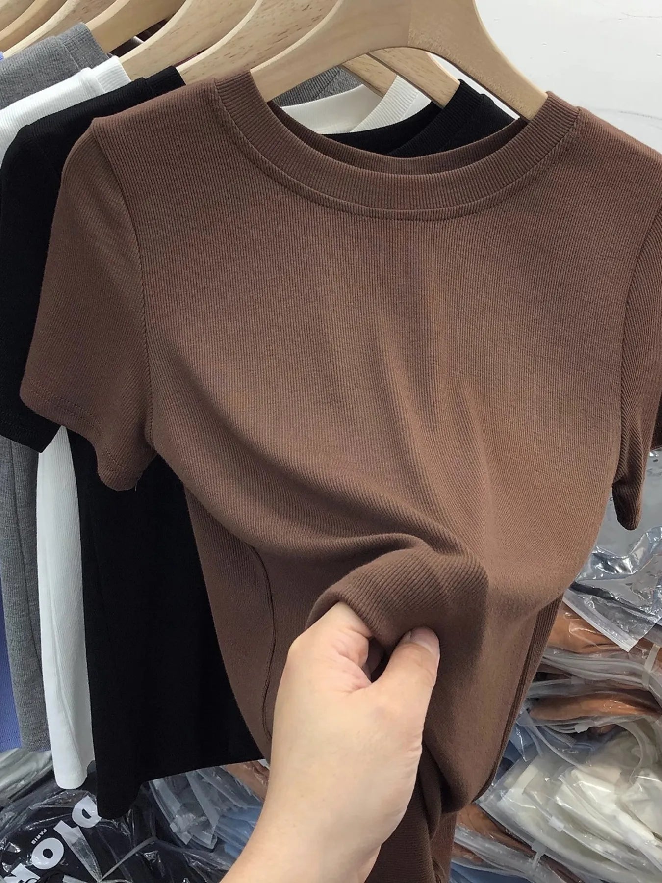 Crew Neck Short Sleeve T-Shirt - Tigbul's Variety Fashion Shop