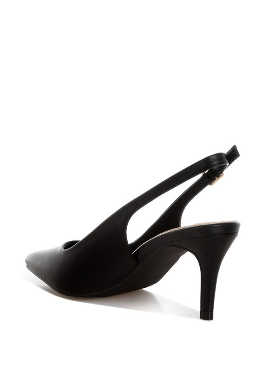 Jaoba Pointed Toe Pin Buckle Slingbacks - Tigbul's Variety Fashion Shop