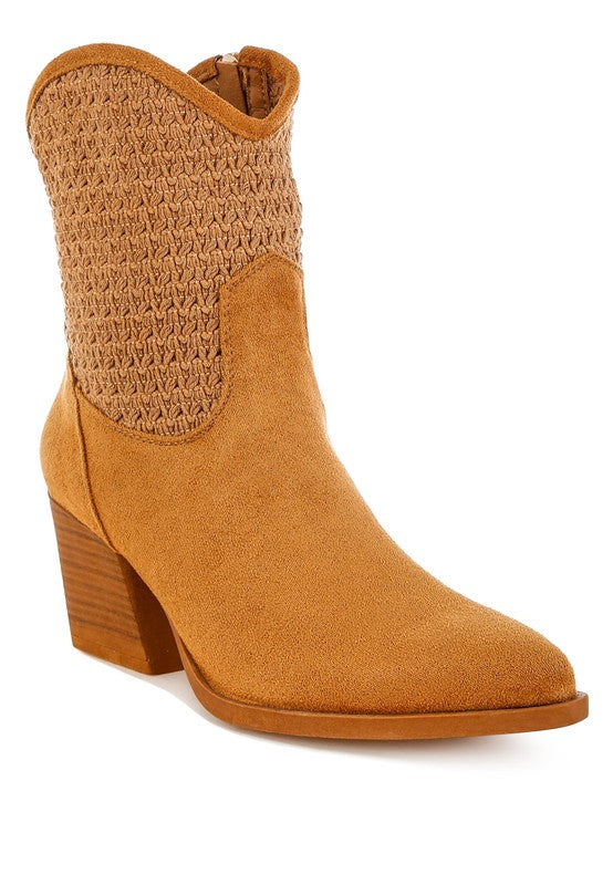 Bimmy Woven Pointy Western Boots - Tigbul's Variety Fashion Shop