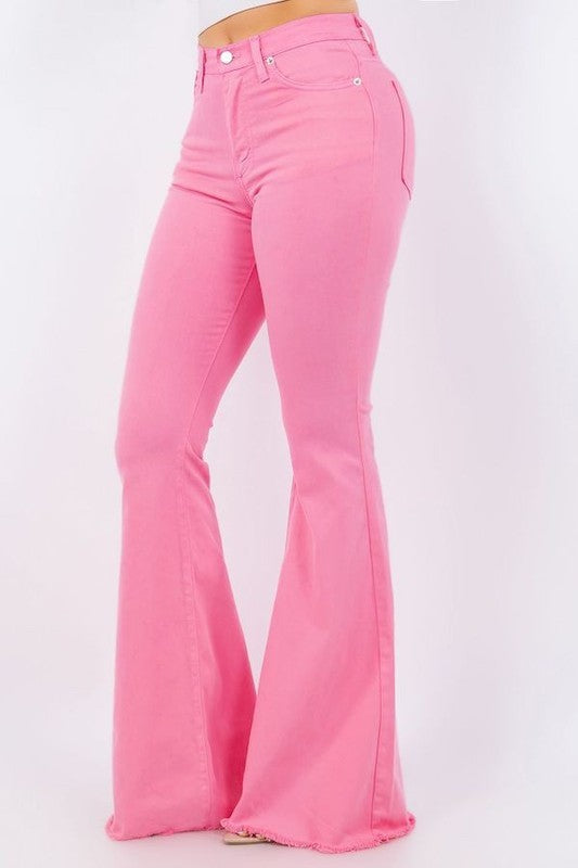 Bell Bottom Jean in Pink Inseam 32" - Tigbul's Variety Fashion Shop