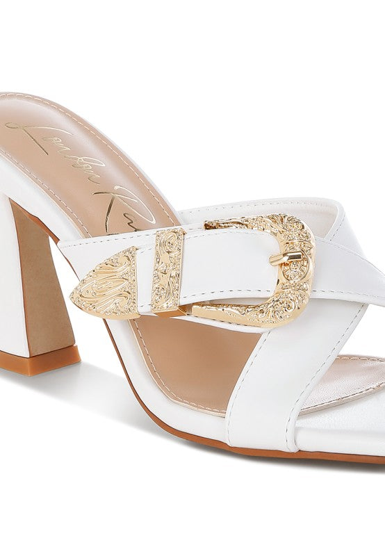 Mohaya Engraved Metallic Buckle Sandals - Tigbul's Variety Fashion Shop