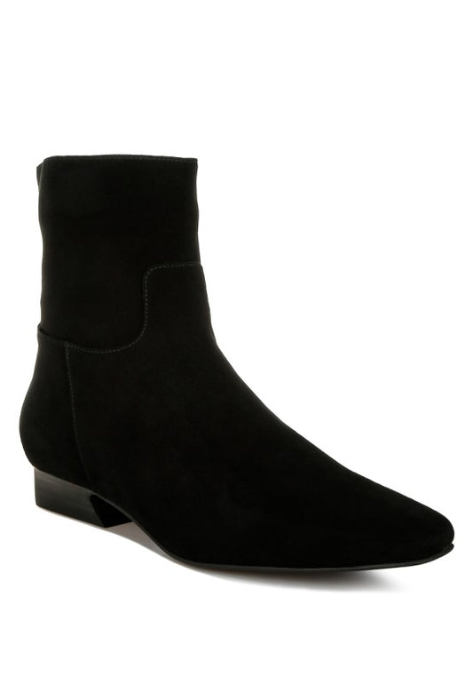 Hakra Flared Heel Suede Boots - Tigbul's Variety Fashion Shop