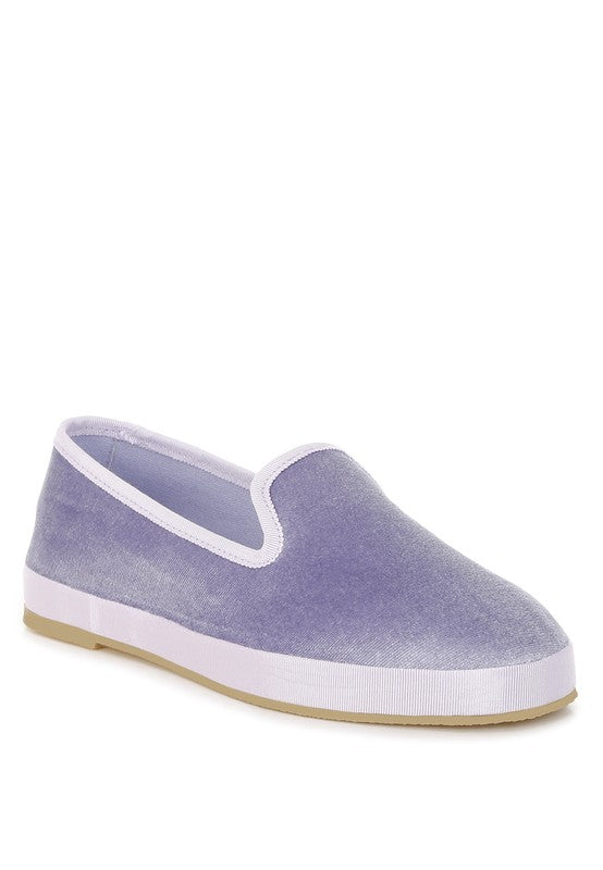 Saba Velvet Round Toe Slip-On Loafers - Tigbul's Variety Fashion Shop