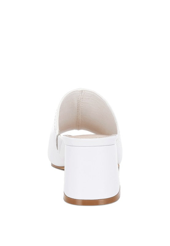 Wuling Slip-On Soft White Leather Heels - Tigbul's Variety Fashion Shop