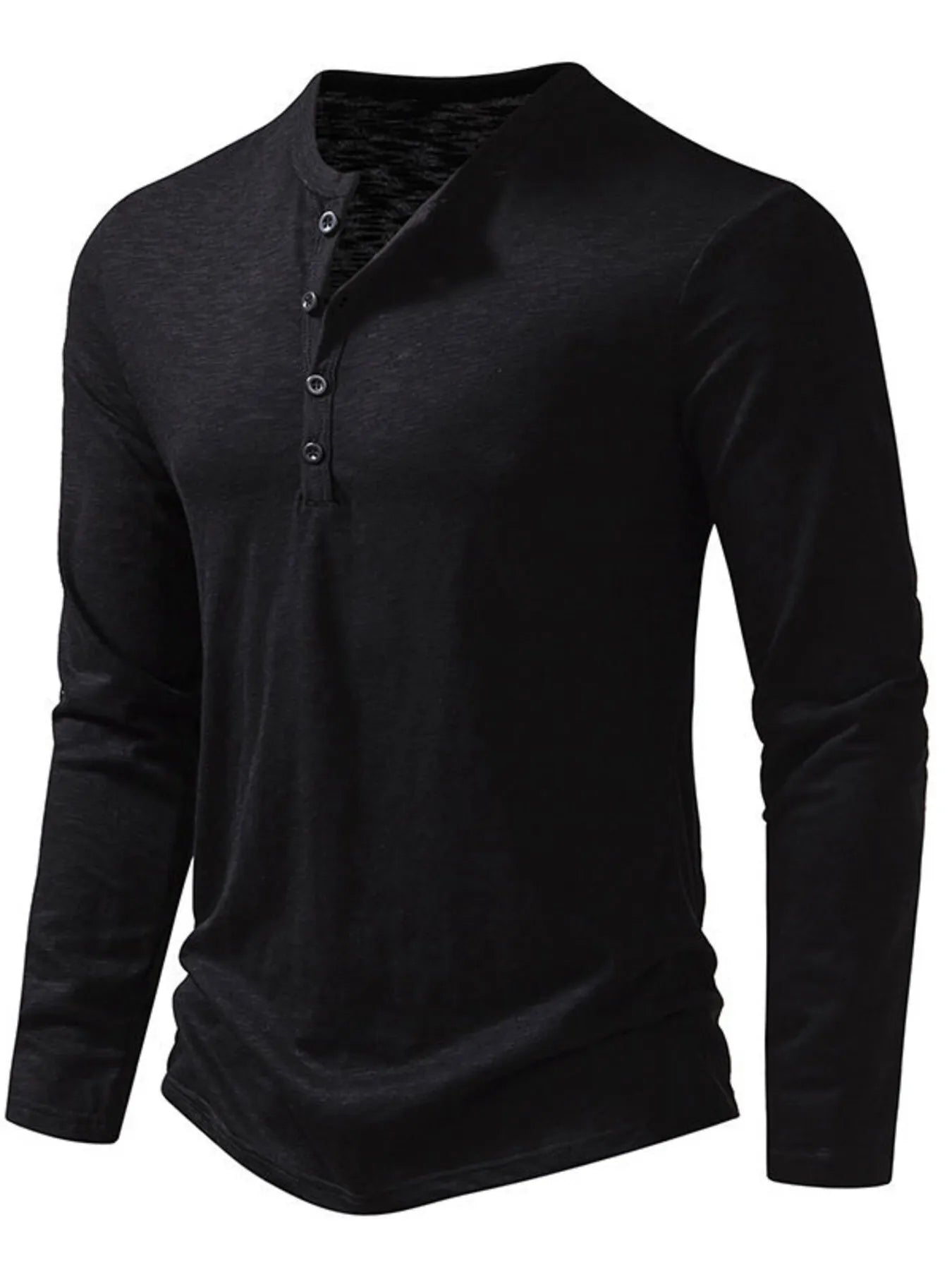 Men's Button Detail Long Sleeve T-Shirt - Tigbul's Variety Fashion Shop