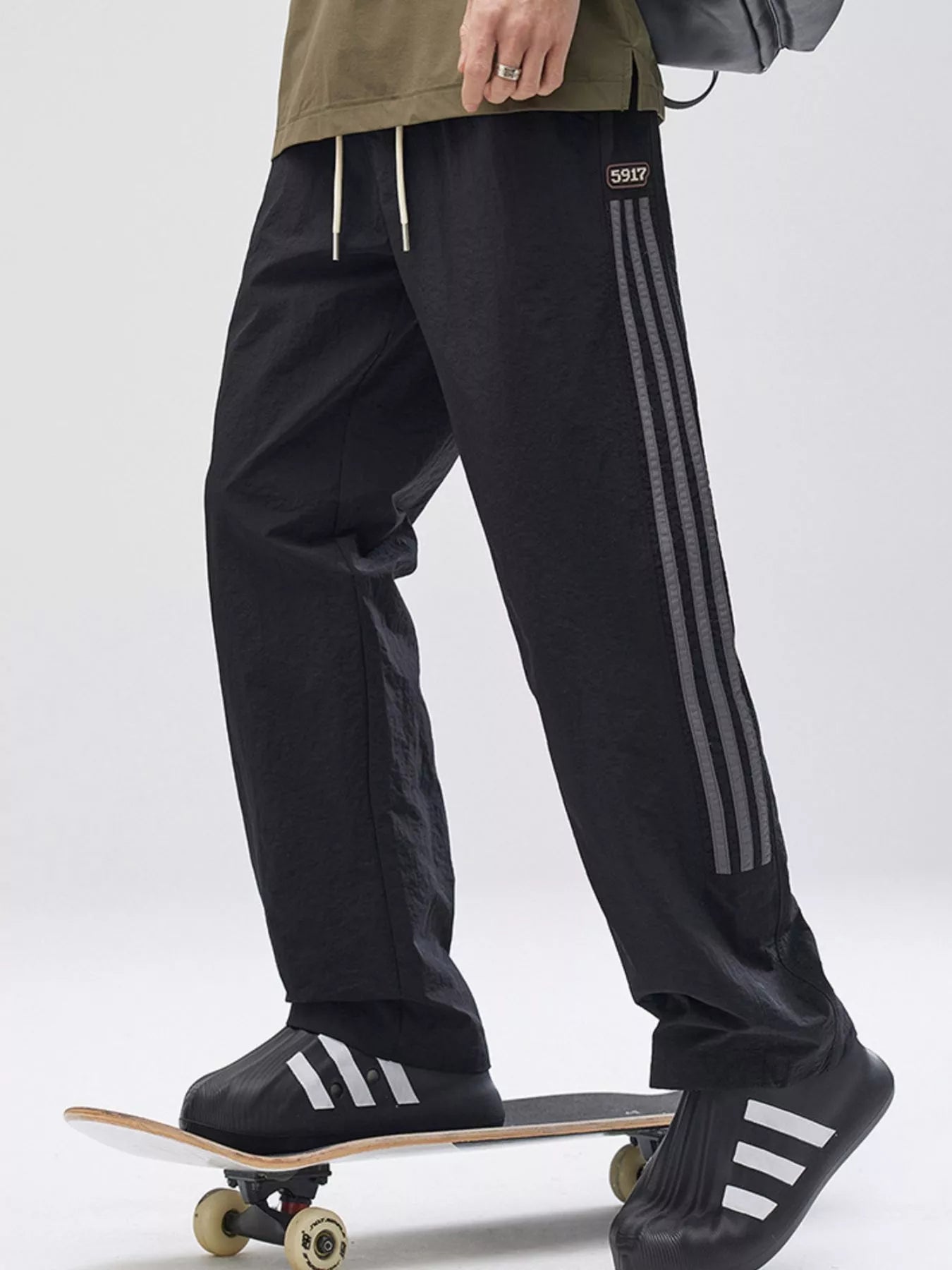 Men's Full Size Striped Wide Leg Pants Plus Size - Tigbul's Variety Fashion Shop