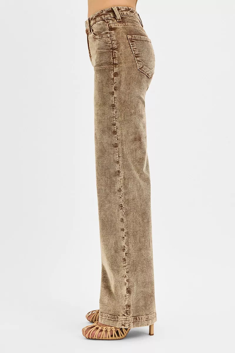 RISEN High Rise Wide Leg Corduroy Jeans - Tigbul's Variety Fashion Shop