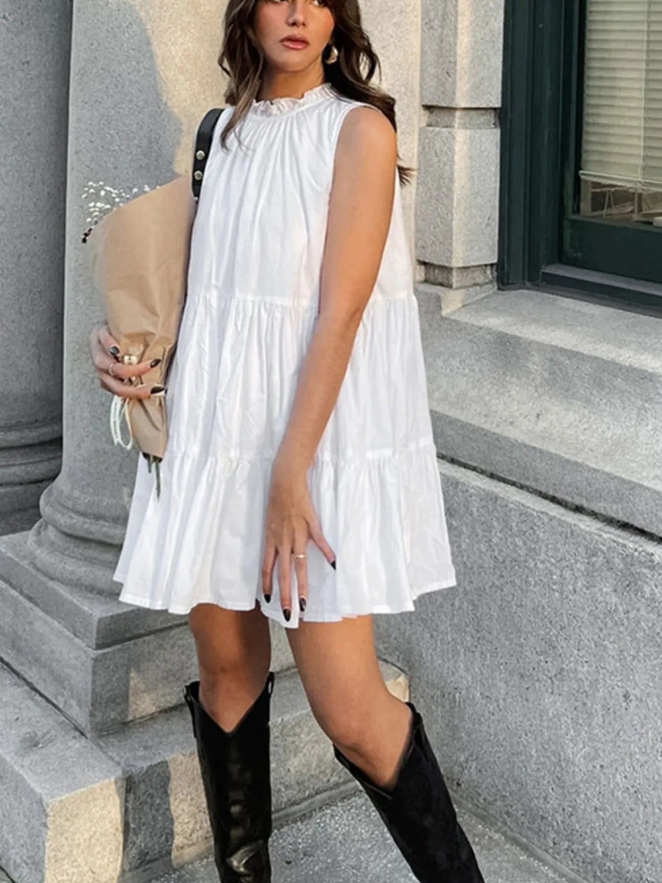 Tiered Sleeveless Summer Mini Dress - Tigbul's Variety Fashion Shop