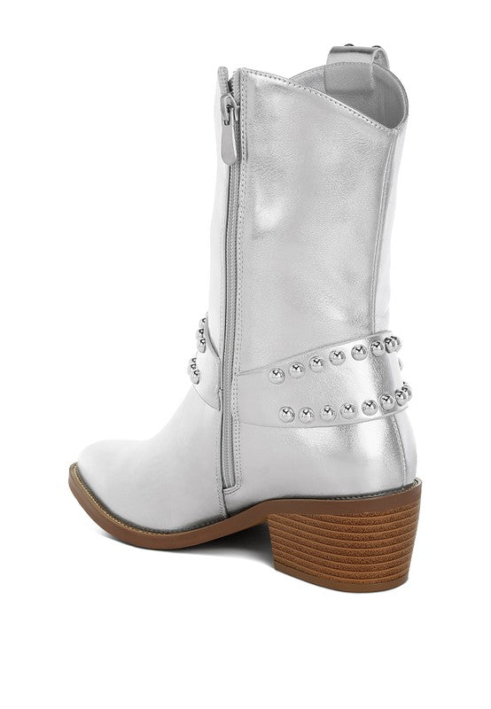 Altair Studded Harness Detail Boots - Tigbul's Variety Fashion Shop