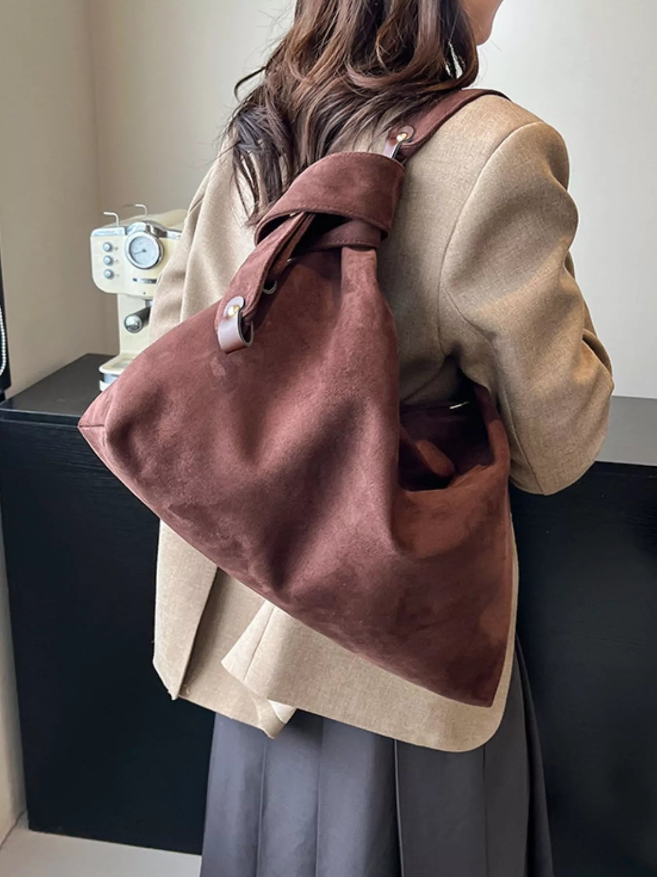 Suede Knot Shoulder Bag - Tigbul's Variety Fashion Shop