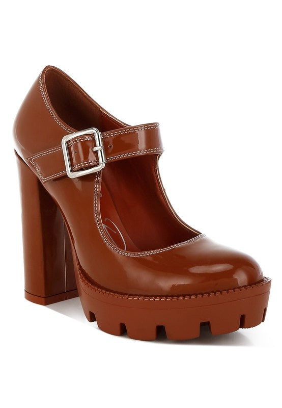 MILLENIAL BUG Patent High Heeled Mary Jane Shoes - Tigbul's Variety Fashion Shop