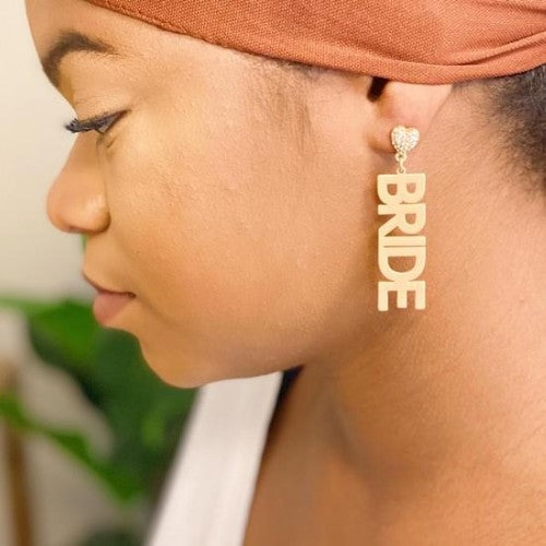 Say I Do Bride Dangle Earrings - Tigbul's Variety Fashion Shop