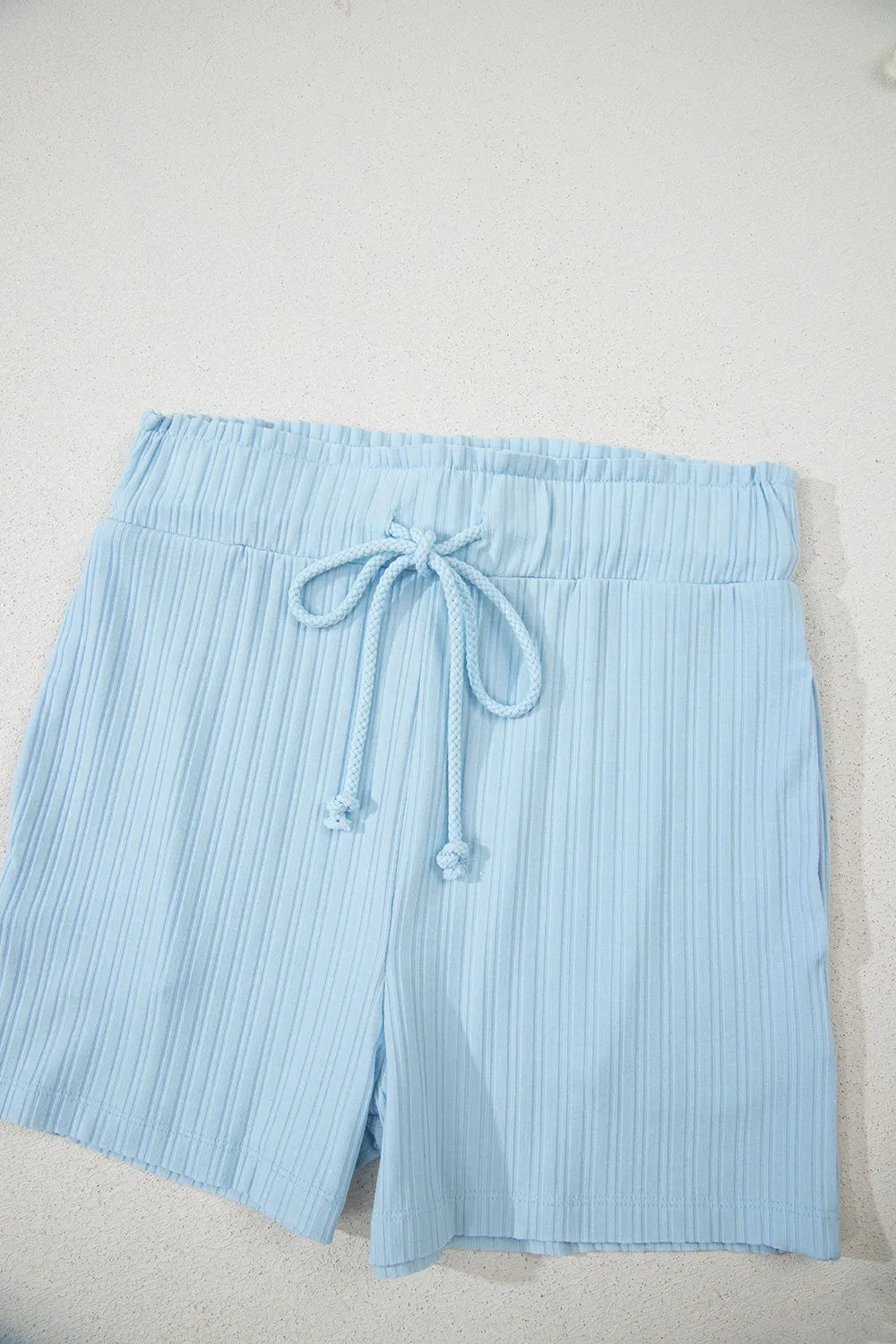 Summer Ribbed Sleeveless Drawstring Romper - Tigbul's Variety Fashion Shop