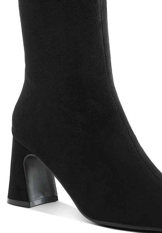 Dimri Square Toe Microfiber Ankle Boots - Tigbul's Variety Fashion Shop