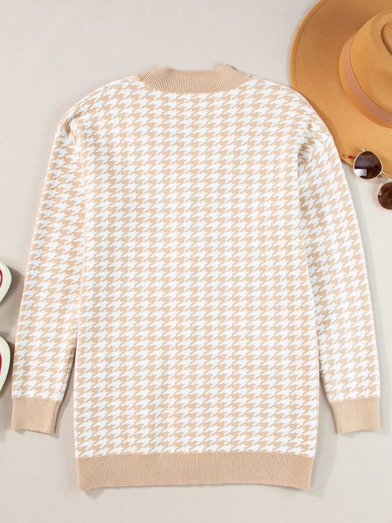 Contrast Edge Metal Button Slim Cardigan with Pockets - Tigbul's Variety Fashion Shop