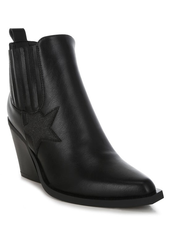 Melt Down Glitter Star Detail Chelsea Boots - Tigbul's Variety Fashion Shop