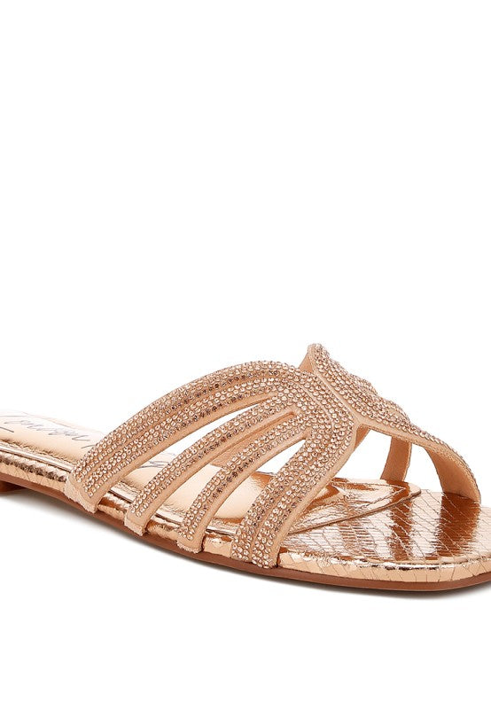 Dindy Rhinestone Cut Out Flats - Tigbul's Variety Fashion Shop