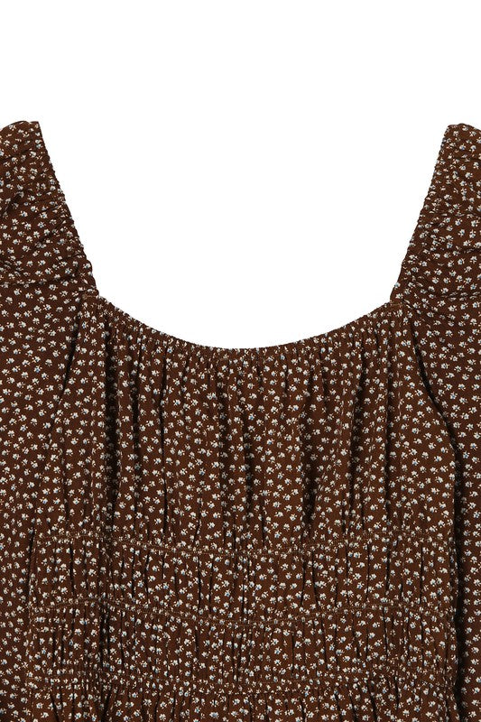 Square neck vintage puff dress - Tigbul's Variety Fashion Shop