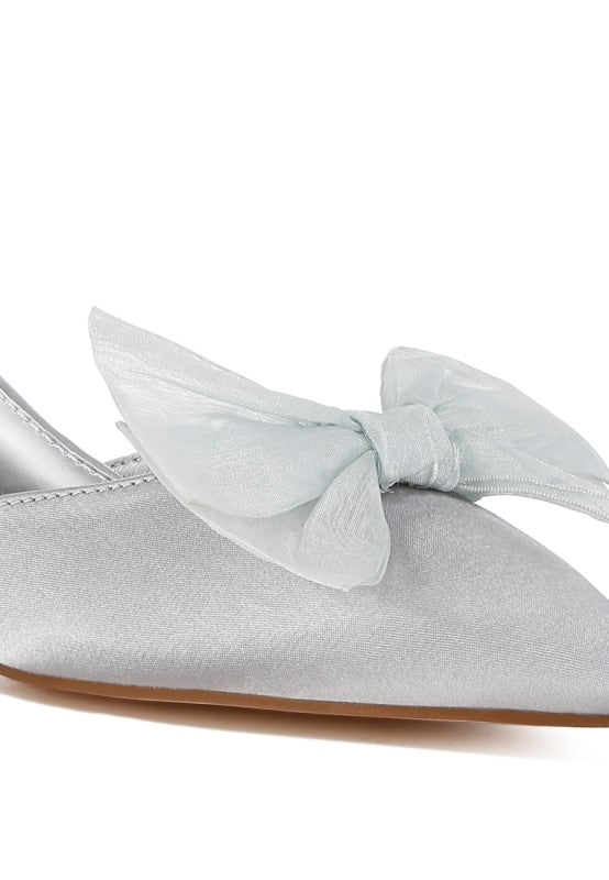 Cadell Bow Detail Satin Sandals - Tigbul's Variety Fashion Shop