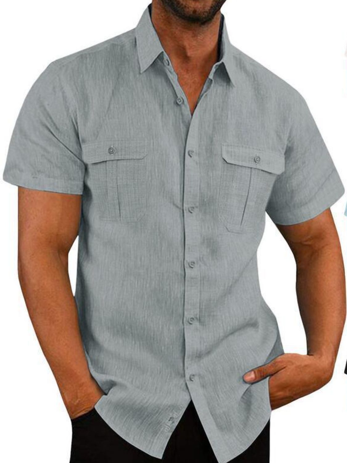 Men's Plus Size Collared Neck Short Sleeve Shirt - Tigbul's Variety Fashion Shop