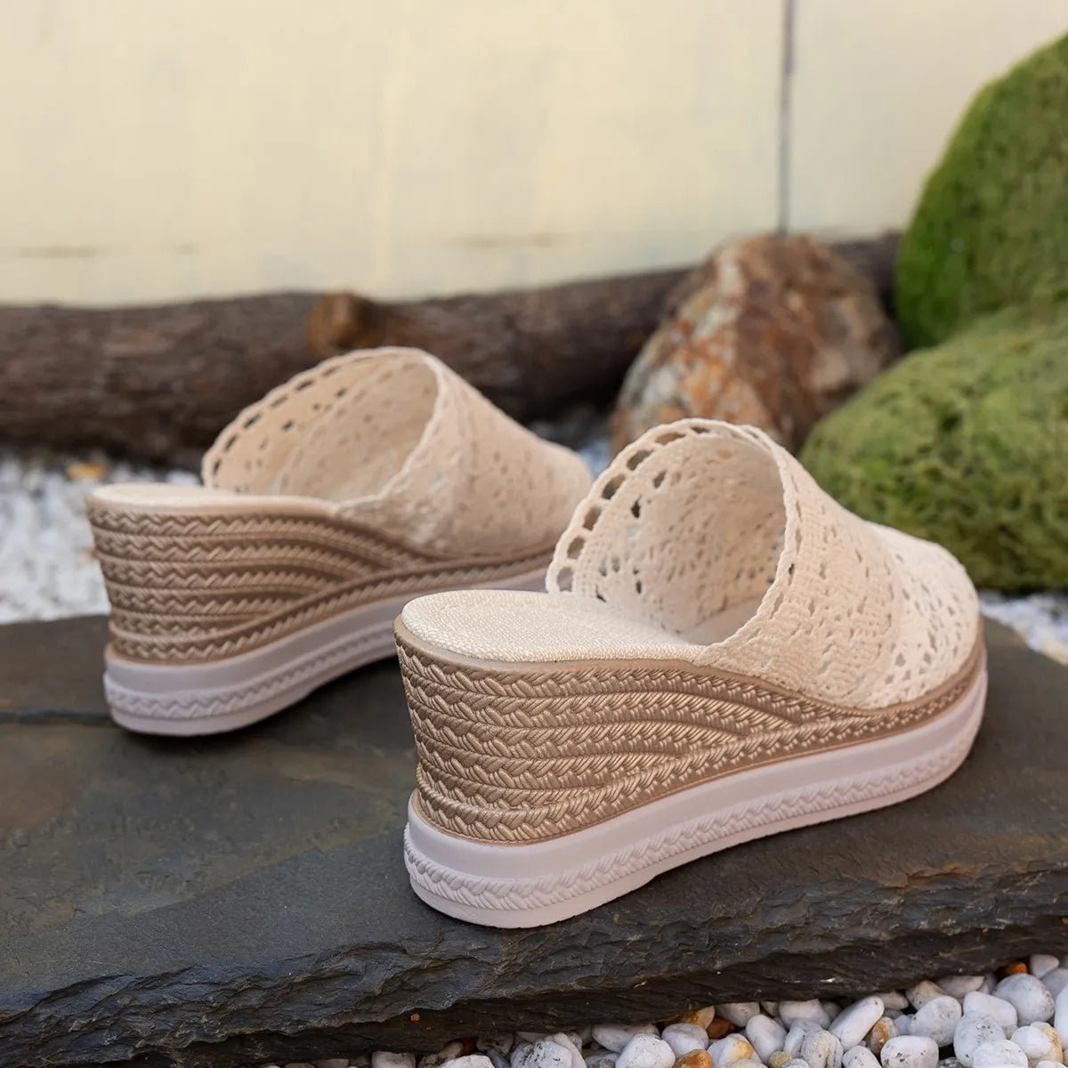 Round Toe Wedge Sandals - Tigbul's Variety Fashion Shop