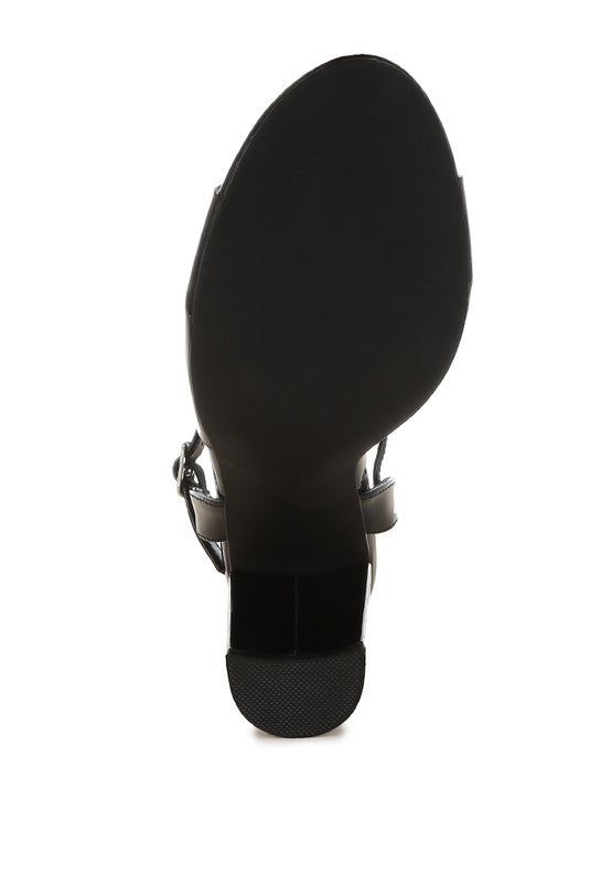 Kessel Tinted Clear Strap Block Heel Sandals - Tigbul's Variety Fashion Shop