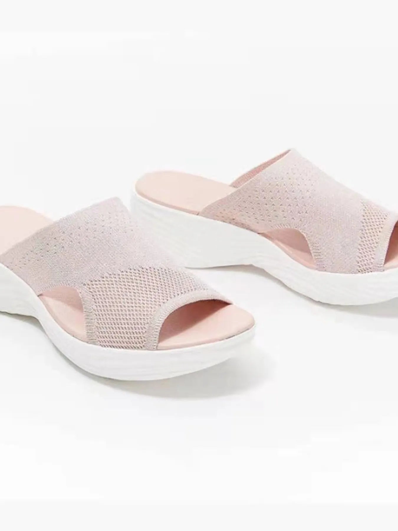 Mesh Comfort Knit Platform Sandals - Tigbul's Variety Fashion Shop