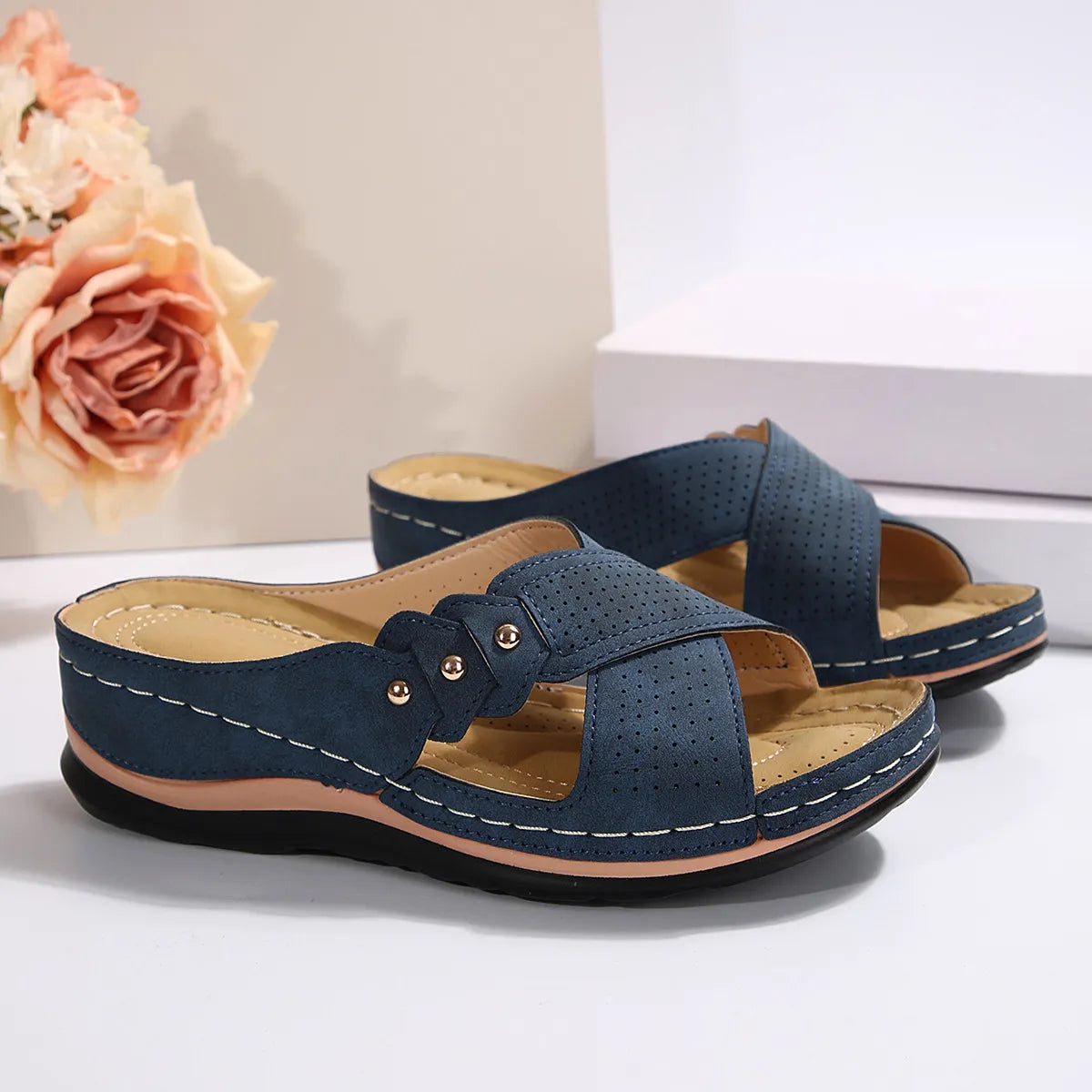 Crisscross Open Toe Wedge Sandals - Tigbul's Variety Fashion Shop