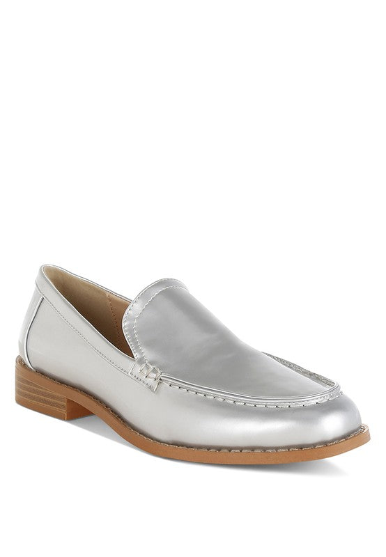 Corleone Pleather Stacked Heel Loafers - Tigbul's Variety Fashion Shop