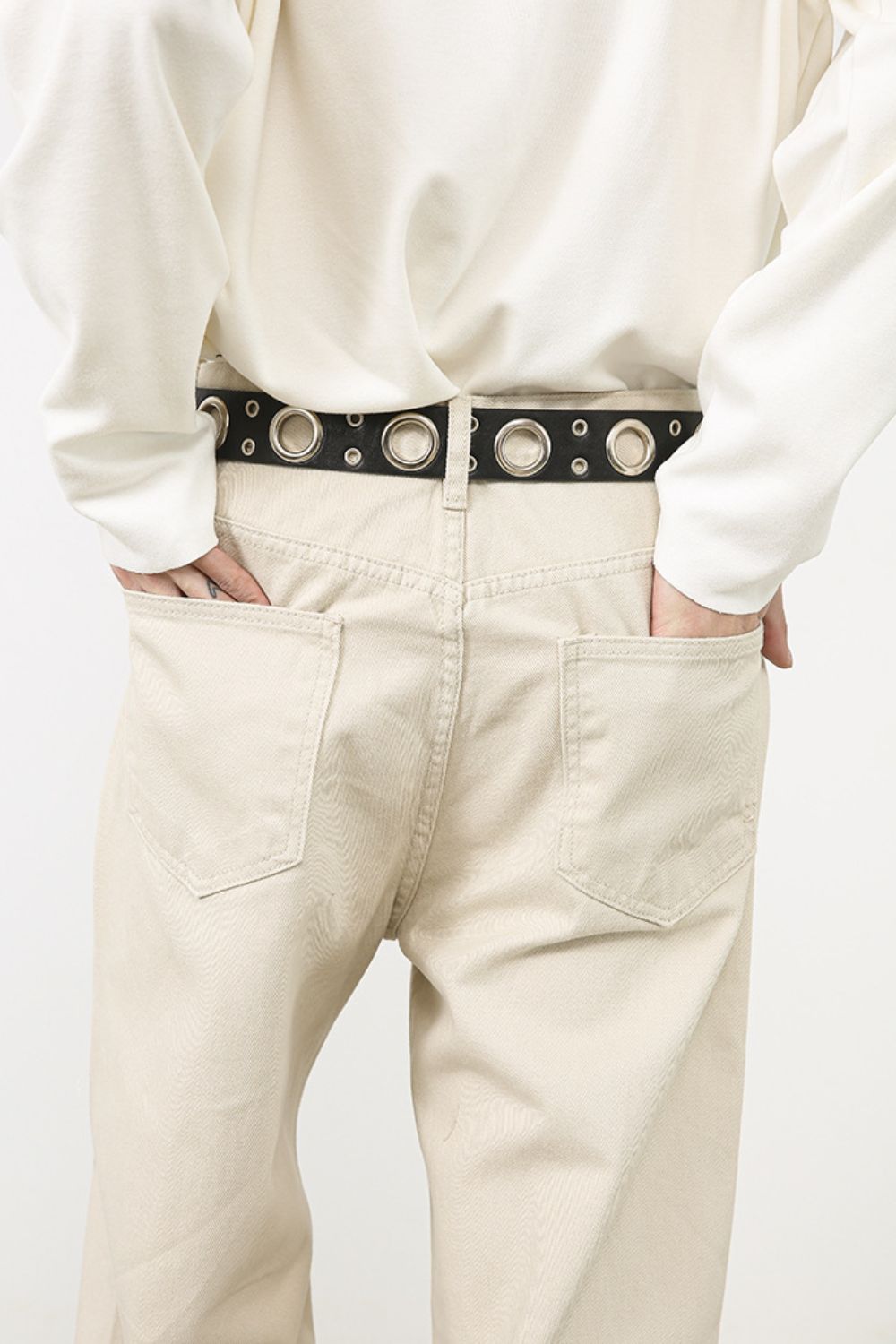 Men's Baggy Beige Jeans with Pockets - Tigbul's Variety Fashion Shop