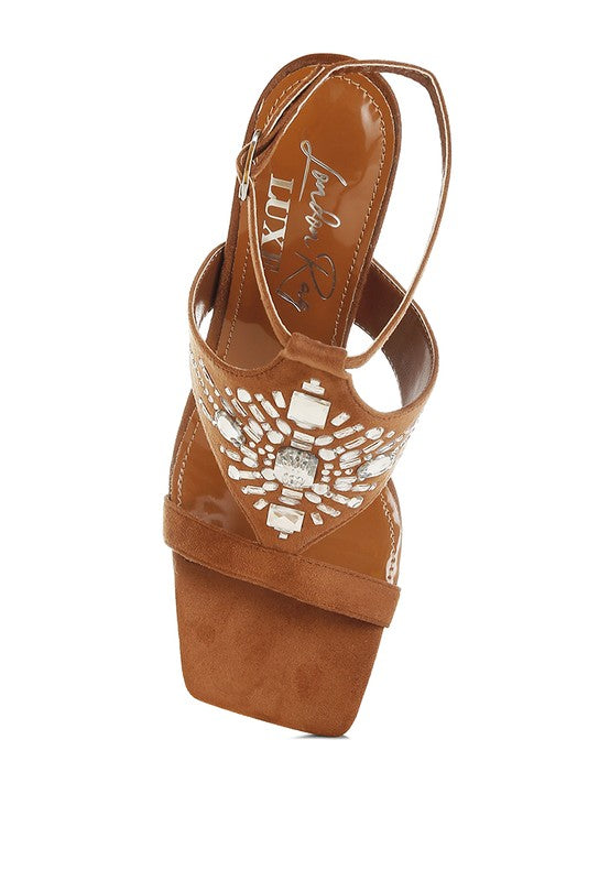Warda Jeweled Shiny Stiletto Heels - Tigbul's Variety Fashion Shop