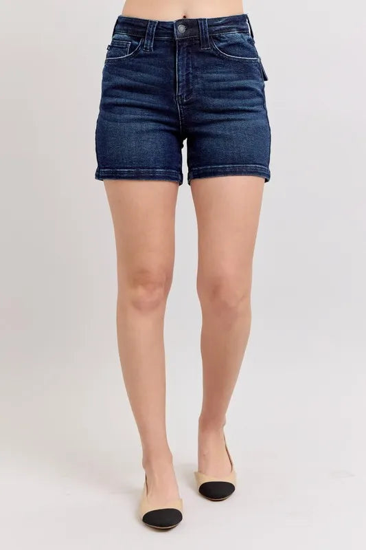 Judy Blue High Waist Back Flap Pocket Denim Shorts - Tigbul's Variety Fashion Shop