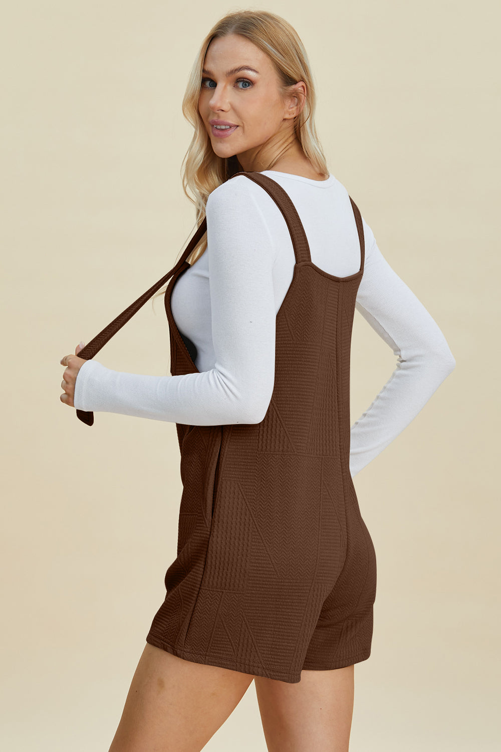 Texture Sleeveless Romper - Tigbul's Variety Fashion Shop