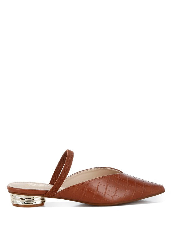 Renata Fantasy Heel Croco Mules - Tigbul's Variety Fashion Shop