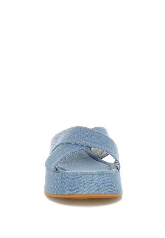 Karbi Denim Flatform Slip Ons - Tigbul's Variety Fashion Shop