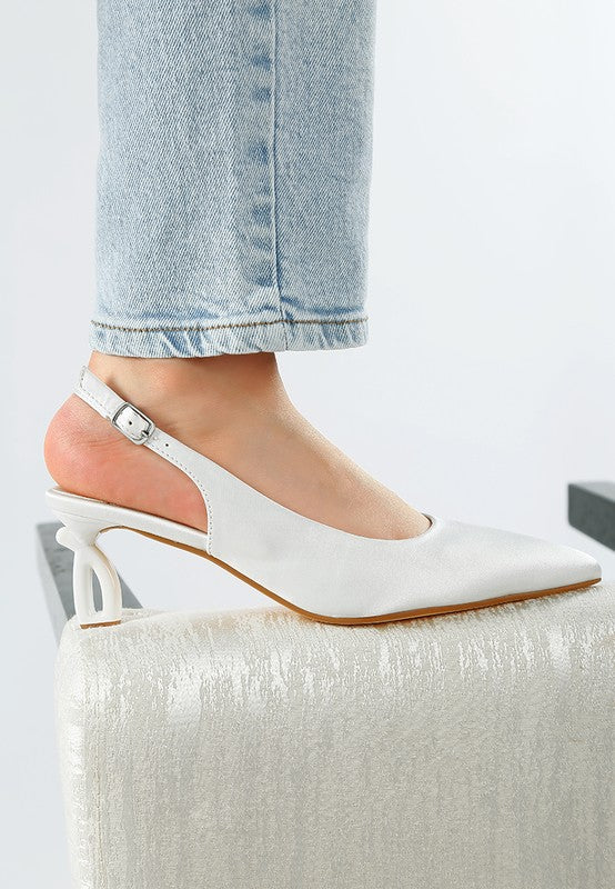 Vinca Satin Pointed Toe Slingbacks - Tigbul's Variety Fashion Shop