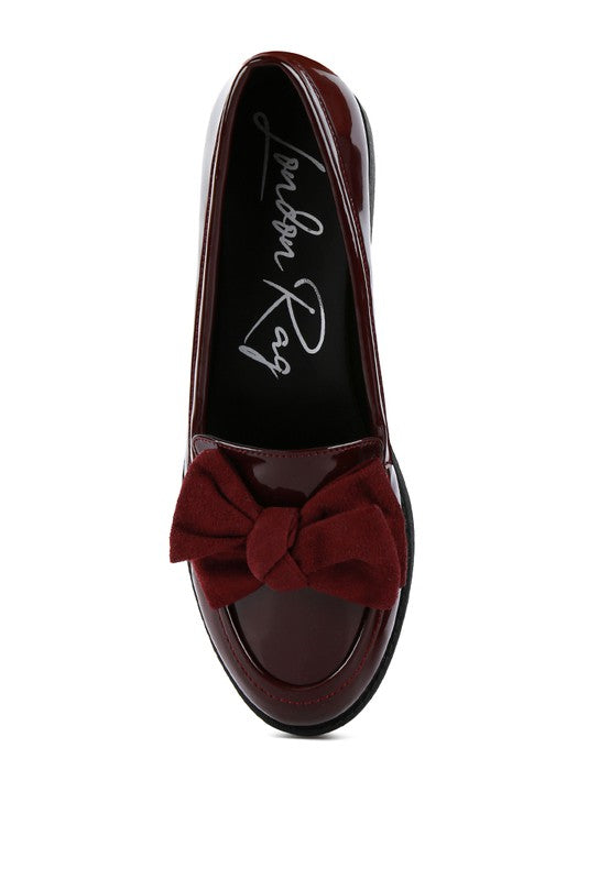 BOWBERRY BOW-TIE PATENT LOAFERS - Tigbul's Variety Fashion Shop