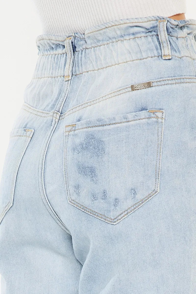 Kancan Open Pack Paperbag Mom Jeans - Tigbul's Variety Fashion Shop