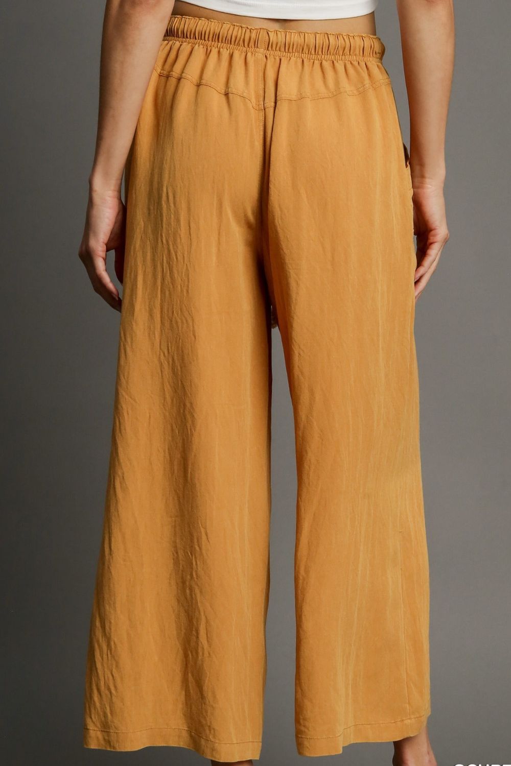 Umgee Full Size Rope Drawstring Wide Leg Pants Plus Size - Tigbul's Variety Fashion Shop