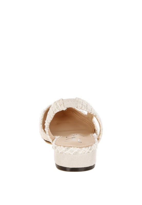 Karita Tweed Slingback Sandals - Tigbul's Variety Fashion Shop