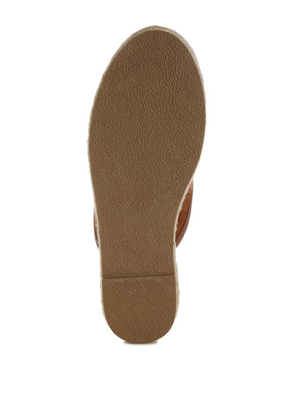 Nazaya Horsebit Detail Espadrilles Mules - Tigbul's Variety Fashion Shop