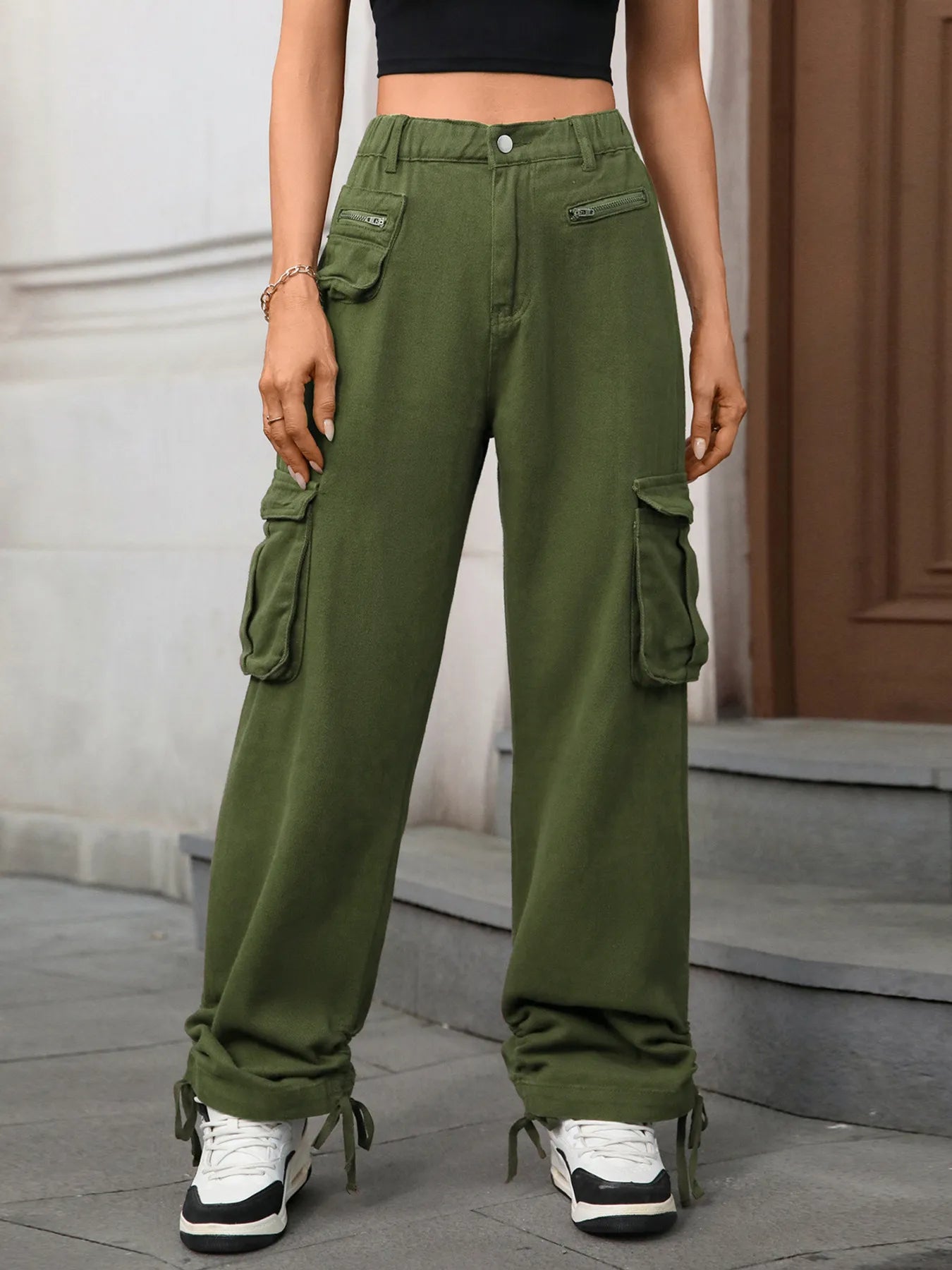 Wide Leg Cargo Jeans - Tigbul's Variety Fashion Shop