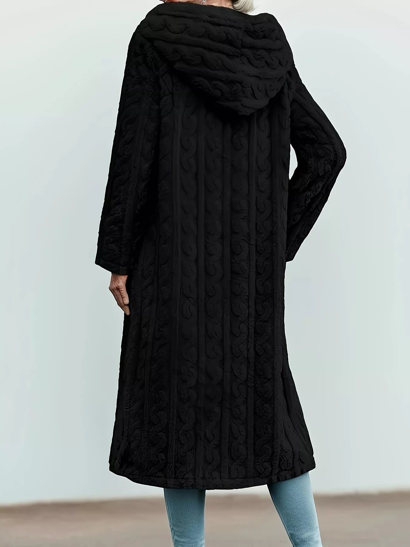 Sherpa Longline Hooded Coat - Tigbul's Variety Fashion Shop