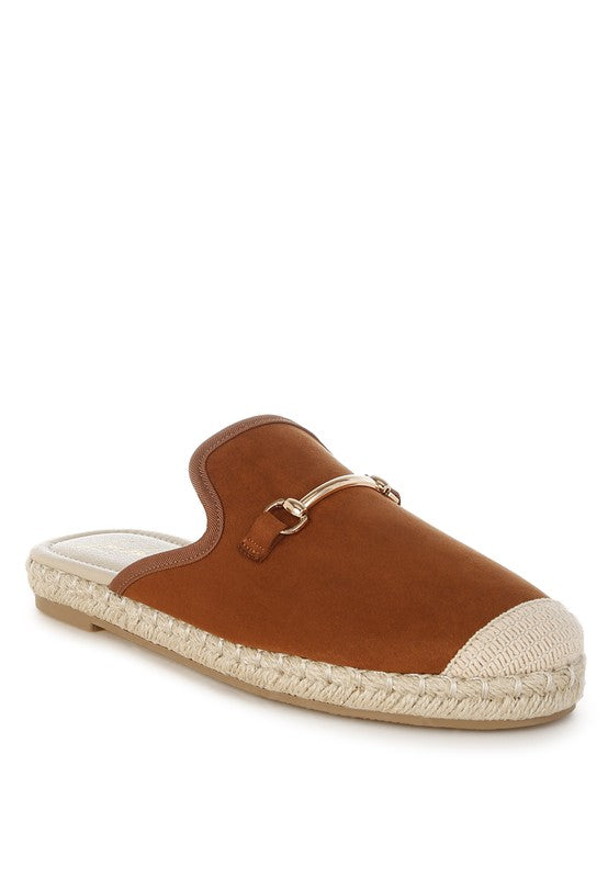 Nazaya Horsebit Detail Espadrilles Mules - Tigbul's Variety Fashion Shop